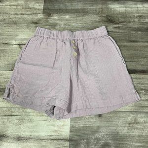 Madewell Lightestspun Oversized Front Button Shorts Grape NWT Women’s Size S